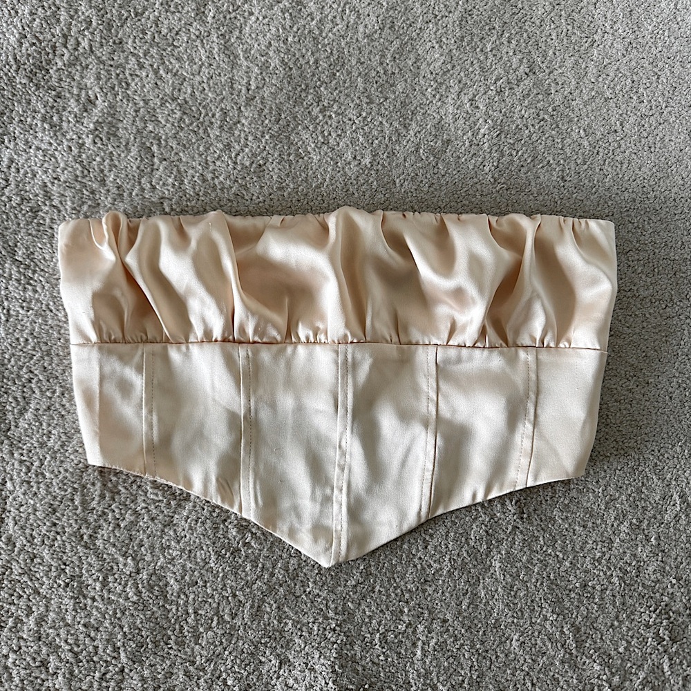 Forever 21 Strapless Satin Crop Top
